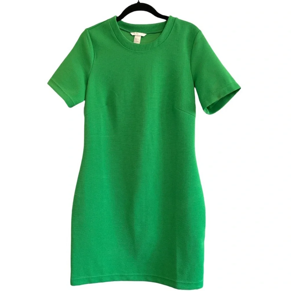 H&M green textured pullover dress